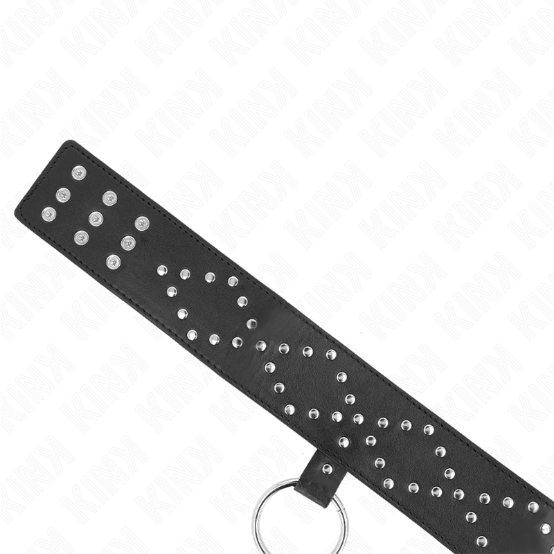 KINK - NECKLACE 65 CM WITH LEASH WITH SILVER RIVETS MODEL 3 ADJUSTABLE 36-43 CM X 5 CM