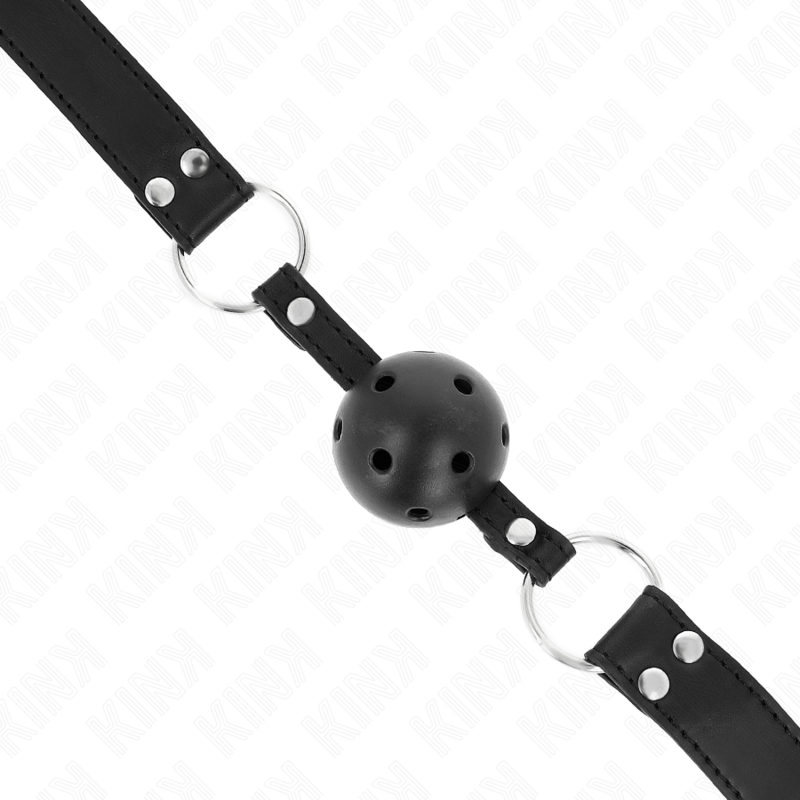 KINK - BREATHABLE BALL 4 CM GAUGES WITH DOUBLE RIVETS MODEL 1 BLACK 62.5 x 2.5 CM ADJUSTABLE 42-58 CM