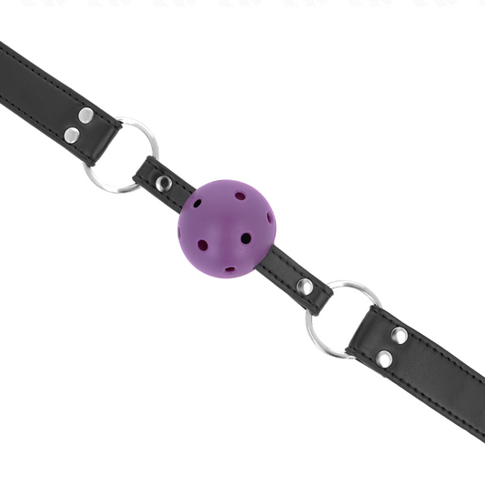KINK - BREATHABLE BALL 4 CM GAZE WITH DOUBLE RIVET PURPLE 62.5 x 2.5 CM ADJUSTABLE 42-58 CM