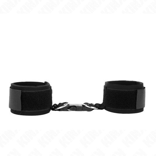 KINK - NEOPRENE WRIST CUFFS WITH VELCRO CLOSURE BLACK ADJUSTABLE 22-34 CM