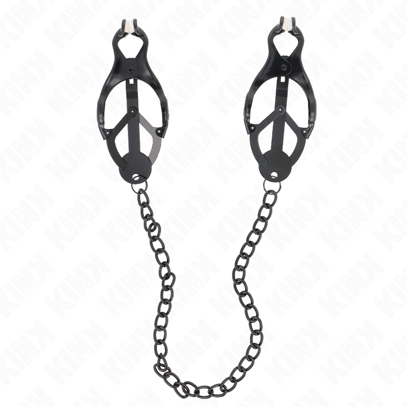KINK - JAPANESE CLOVER NIPPLE CLABS WITH CHAIN ​​BLACK 30 CM