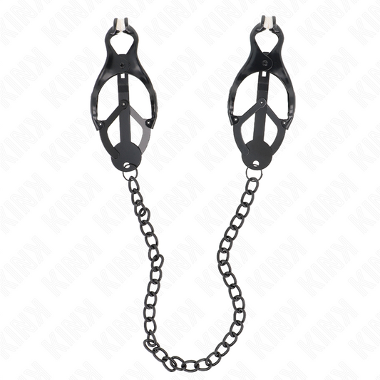 KINK - JAPANESE CLOVER NIPPLE CLABS WITH CHAIN ​​BLACK 30 CM