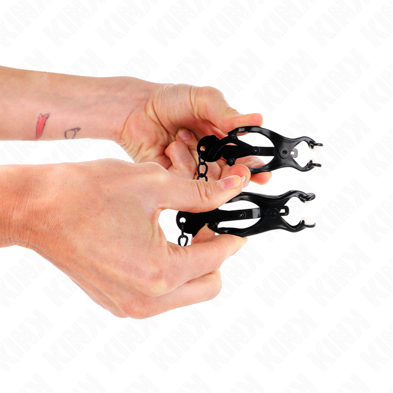 KINK - JAPANESE CLOVER NIPPLE CLABS WITH CHAIN ​​BLACK 30 CM