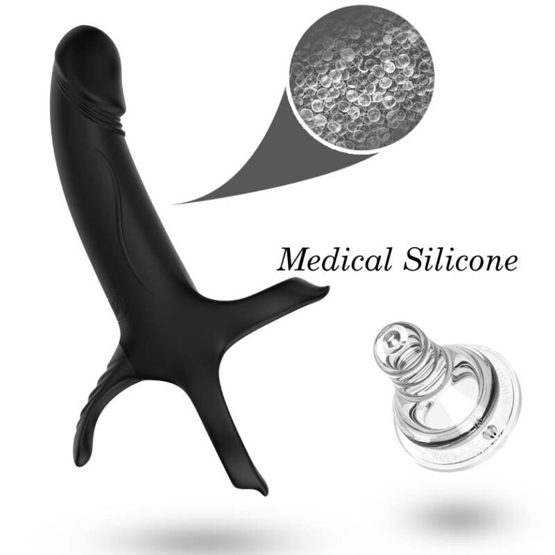 ARMONY - DILDO WITH RING &amp; VIBRATOR BLACK