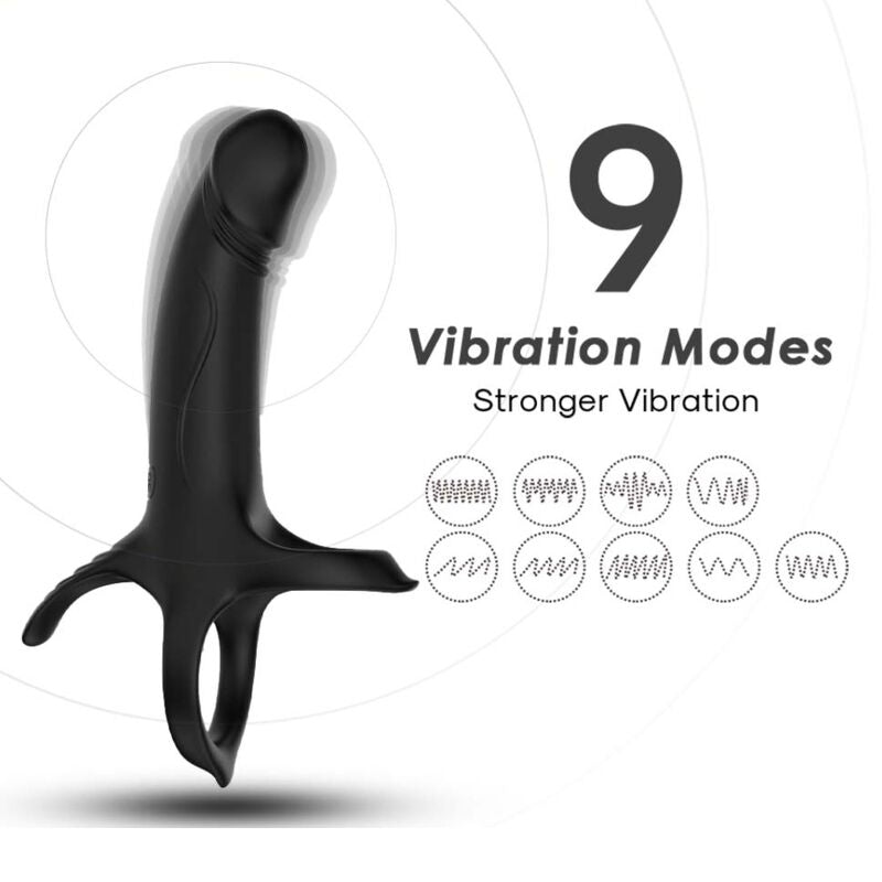 ARMONY - DILDO WITH RING &amp; VIBRATOR BLACK