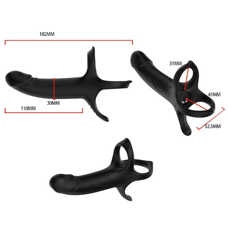 ARMONY - DILDO WITH RING &amp; VIBRATOR BLACK