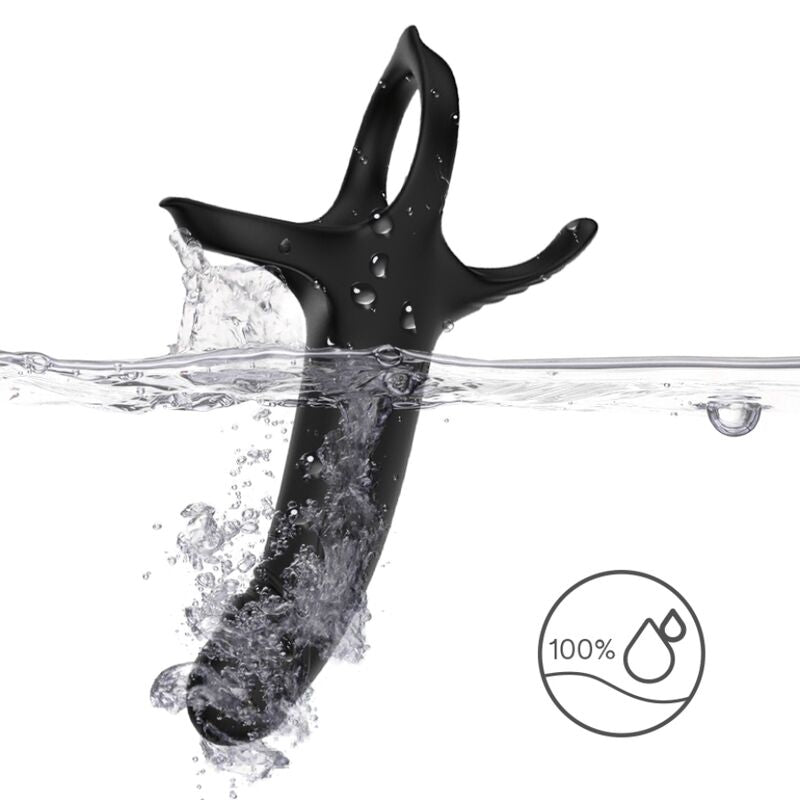 ARMONY - DILDO WITH RING &amp; VIBRATOR BLACK