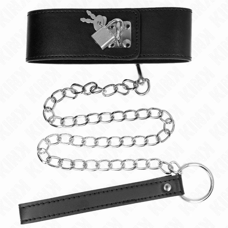 KINK - NECKLACE WITH 65 CM BELT WITH WIDE BLACK STRAP ADJUSTABLE 33.5-41 CM X 5 CM