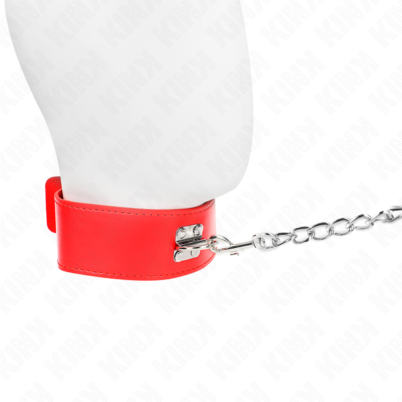 KINK - NECKLACE WITH BELT 65 CM WITH WIDE RED BAND ADJUSTABLE 33.5-41 CM X 5 CM