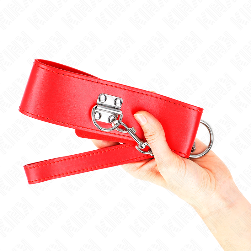 KINK - NECKLACE WITH BELT 65 CM WITH WIDE RED BAND ADJUSTABLE 33.5-41 CM X 5 CM