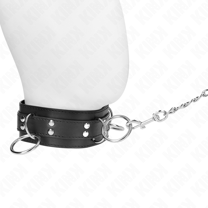 KINK - 3-RING SLAVERY NECKLACE WITH STRAP 80 CM 53 X 5 CM