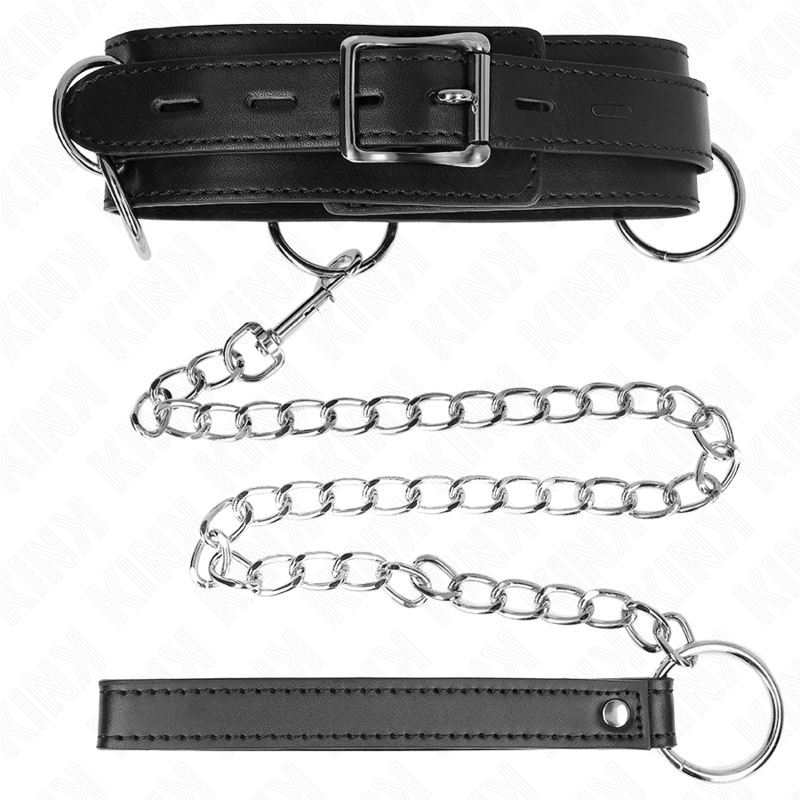 KINK - 3-RING SLAVERY NECKLACE WITH STRAP 80 CM 53 X 5 CM