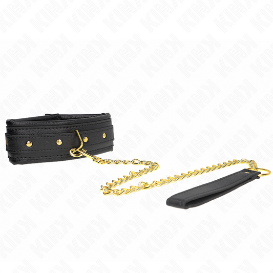 KINK - NECKLACE WITH SPONGE LEATHER STRAP MODEL 1 ADJUSTABLE 37-54 CM X 3 CM