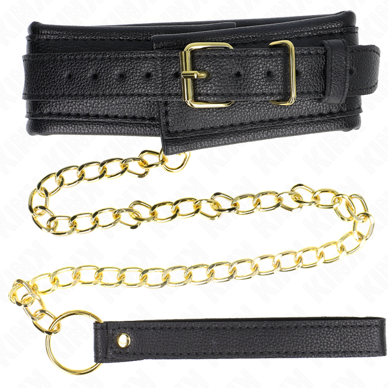 KINK - NECKLACE WITH SPONGE LEATHER STRAP MODEL 1 ADJUSTABLE 37-54 CM X 3 CM