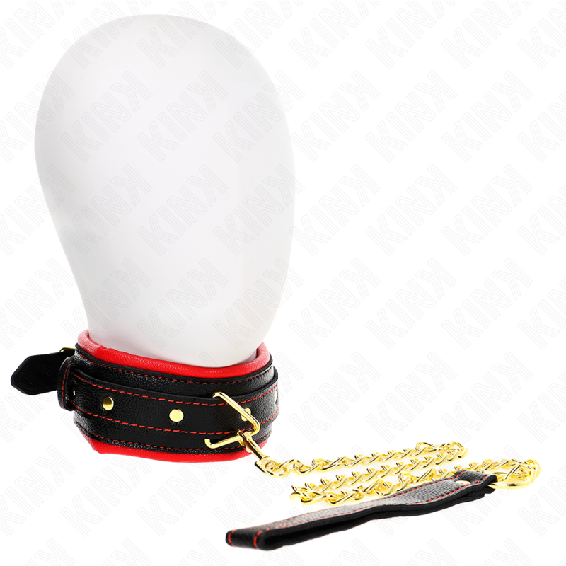 KINK - NECKLACE WITH SPONGE LEATHER STRAP MODEL 2 ADJUSTABLE 37-54 CM X 3 CM