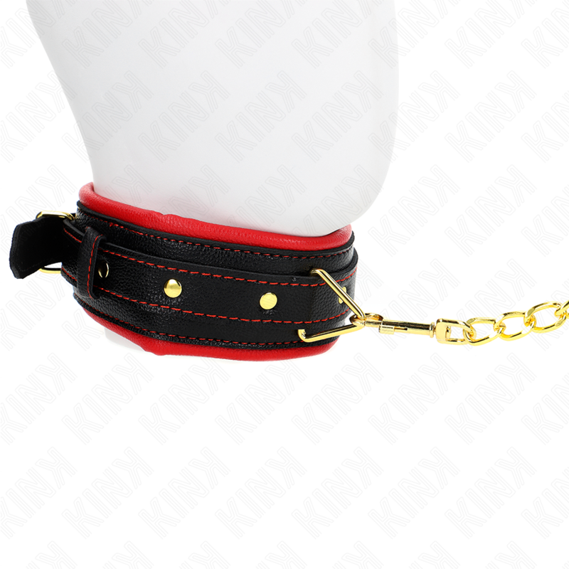 KINK - NECKLACE WITH SPONGE LEATHER STRAP MODEL 2 ADJUSTABLE 37-54 CM X 3 CM