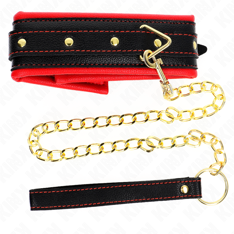 KINK - NECKLACE WITH SPONGE LEATHER STRAP MODEL 2 ADJUSTABLE 37-54 CM X 3 CM