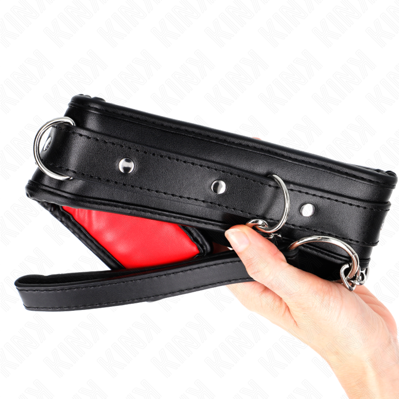 KINK - NECKLACE WITH SPONGE LEATHER STRAP MODEL 3 ADJUSTABLE 37-54 CM X 3 CM