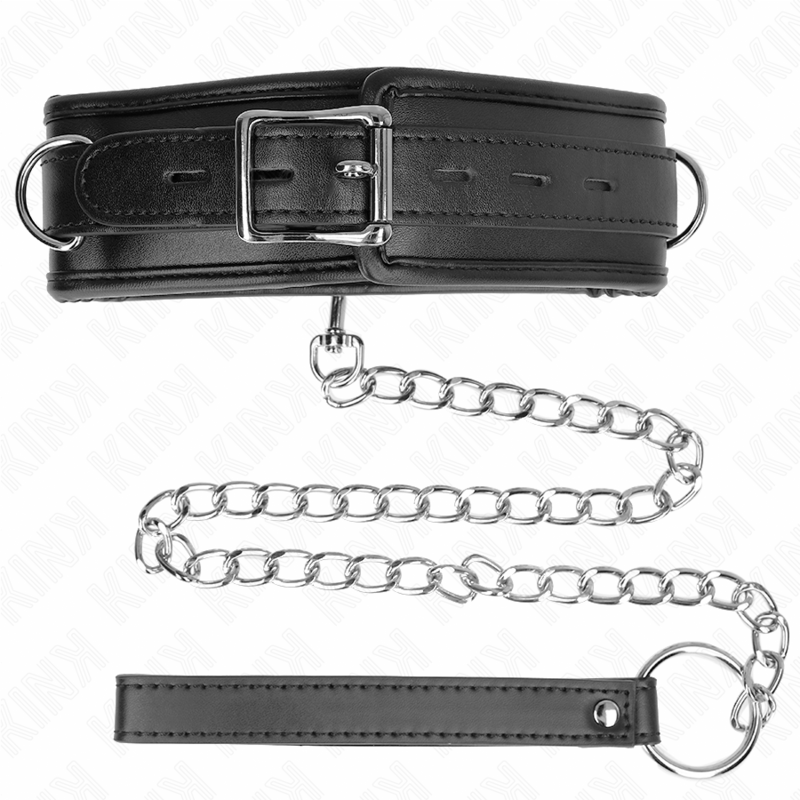 KINK - NECKLACE WITH SPONGE LEATHER STRAP MODEL 3 ADJUSTABLE 37-54 CM X 3 CM