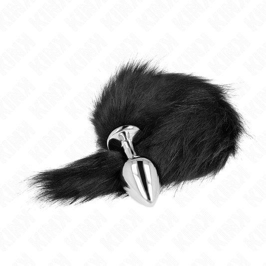 KINK - ANAL PLUG SIZE M 8 X 3.5 CM WITH PLASTIC TAIL 40 CM BLACK