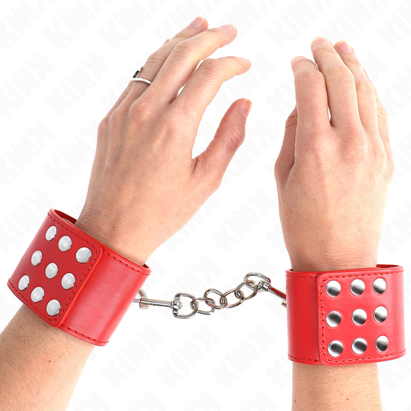 KINK - WRIST RESTRAINTS WITH PUSH CLOSURE RED ADJUSTABLE 19-24 CM X 5.5 CM