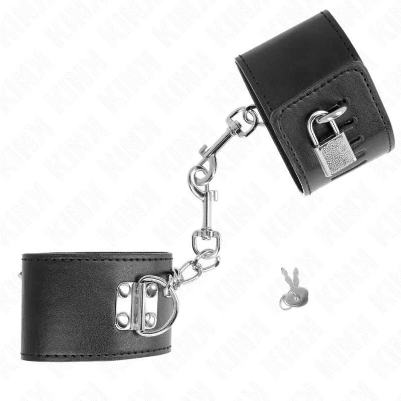 KINK - WRIST RESTRAINTS WITH PADLOCK LOCK BLACK ADJUSTABLE 16-23 CM X 5.5 CM