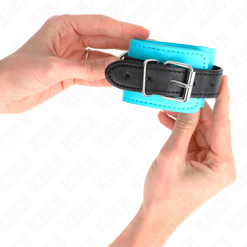 KINK - HOOK HANDCUFFS BLUE FUR-LINED ADJUSTABLE 20-28 CM X 5.5 CM