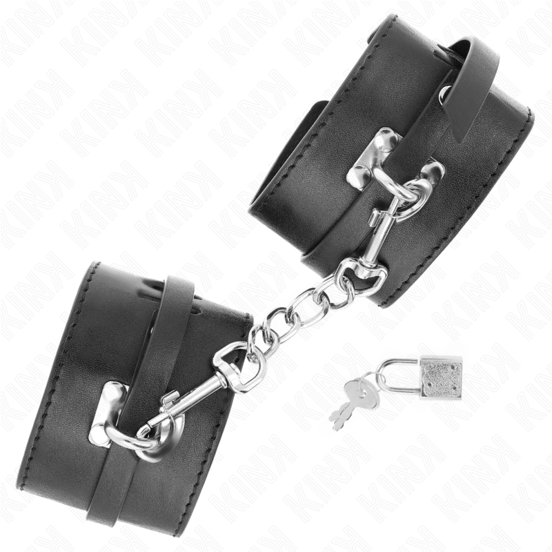 KINK - DELUXE WRIST RESTRAINTS WITH LOCK, BLACK, ADJUSTABLE 14.5-21 CM X 6 CM