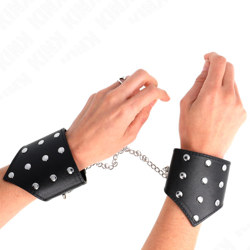 KINK - BLACK POINT-STYLE BRACELETS WITH CHAIN, ADJUSTABLE 17-23 CM X 8.5 CM