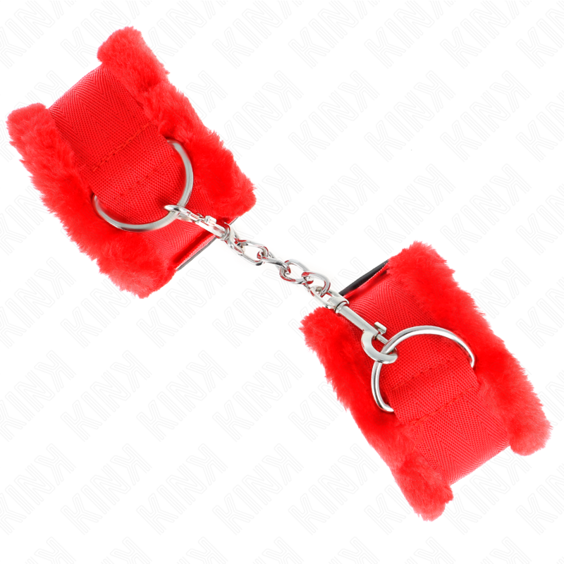 KINK - FUR-LINED WRIST RESTRAINTS RED ADJUSTABLE 17-31 CM X 7 CM