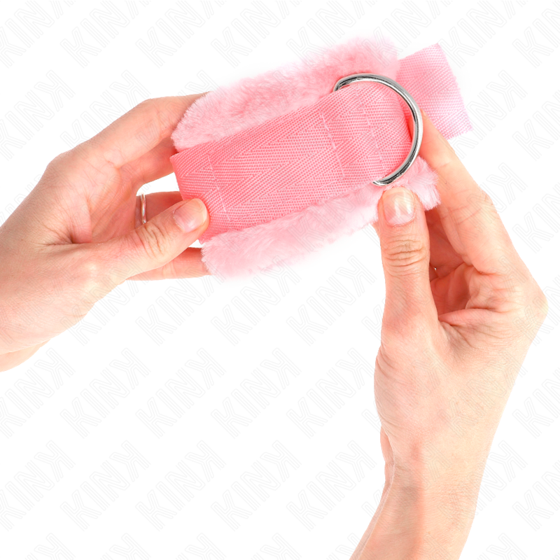 KINK - FUR-LINED WRIST RESTRAINTS PINK ADJUSTABLE 17-31 CM X 7 CM