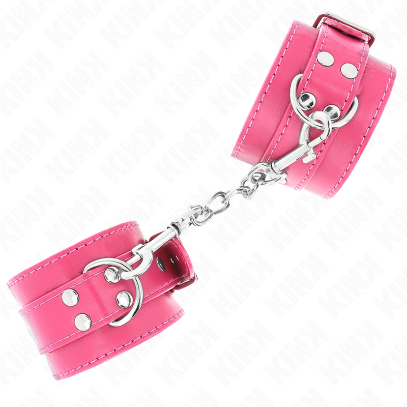 KINK - RASPBERRY ROSE WRIST RESTRAINTS WITH RASPBERRY ROSE LINING ADJUSTABLE 20-28 CM X 5.5 CM