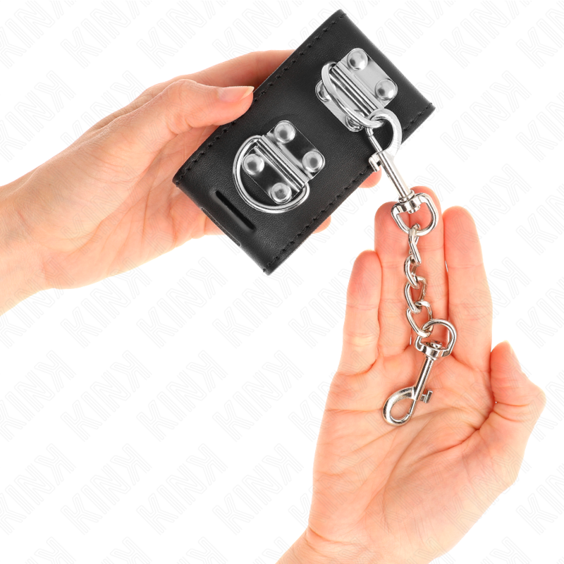 KINK - MULTI-POSITION WRIST RESTRAINTS WITH PADLOCK LOCK BLACK ADJUSTABLE 16-23 CM X 5.5 CM