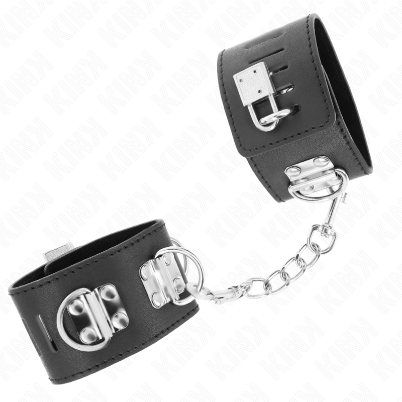 KINK - MULTI-POSITION WRIST RESTRAINTS WITH PADLOCK LOCK BLACK ADJUSTABLE 16-23 CM X 5.5 CM