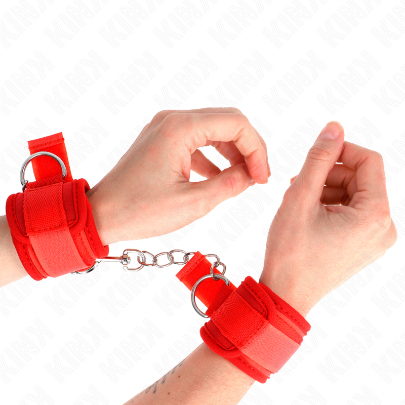 KINK - NEOPRENE WRIST CUFFS RED 42 X 5 CM