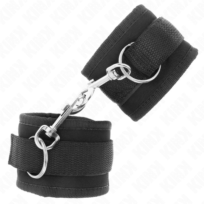 KINK - NYLON BIND HAND RESTRAINTS WITH VELCRO CLOSURE, BLACK, MODEL 2, ADJUSTABLE, 18-35 CM X 6 CM