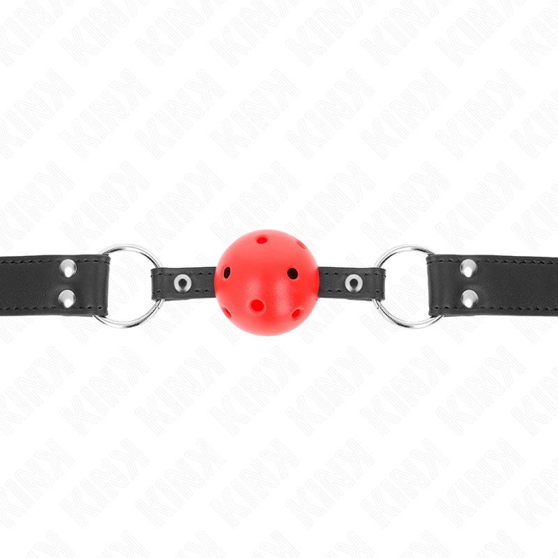 KINK - BREATHABLE BALL 4 CM GAUGES WITH DOUBLE RIVETS LEATHER 62.5 x 2.5 CM ADJUSTABLE 42-58 CM