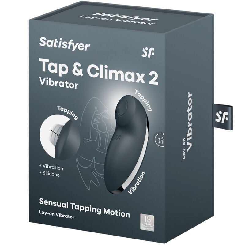 SATISFYER - TAP &amp; CLIMAX 2 VIBRATOR &amp; STIMULATOR GRAY