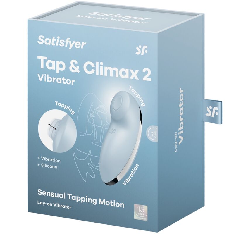 SATISFYER - TAP &amp; CLIMAX 2 VIBRATOR &amp; STIMULATOR BLUE