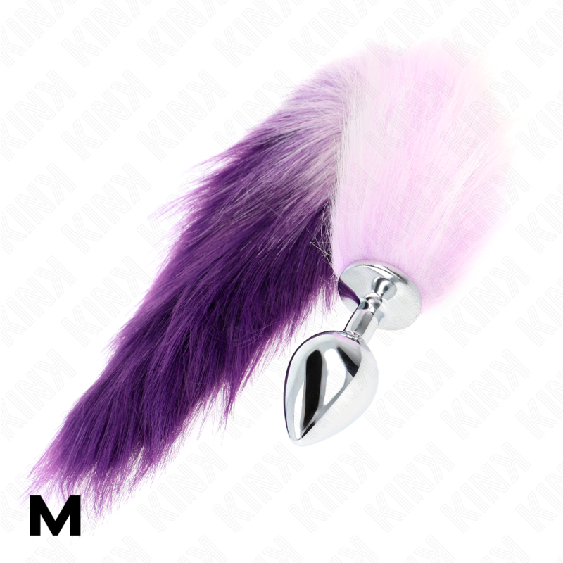 KINK - ANAL PLUG SIZE M 8 X 3.5 CM WITH PLASTIC TAIL 40 CM PURPLE