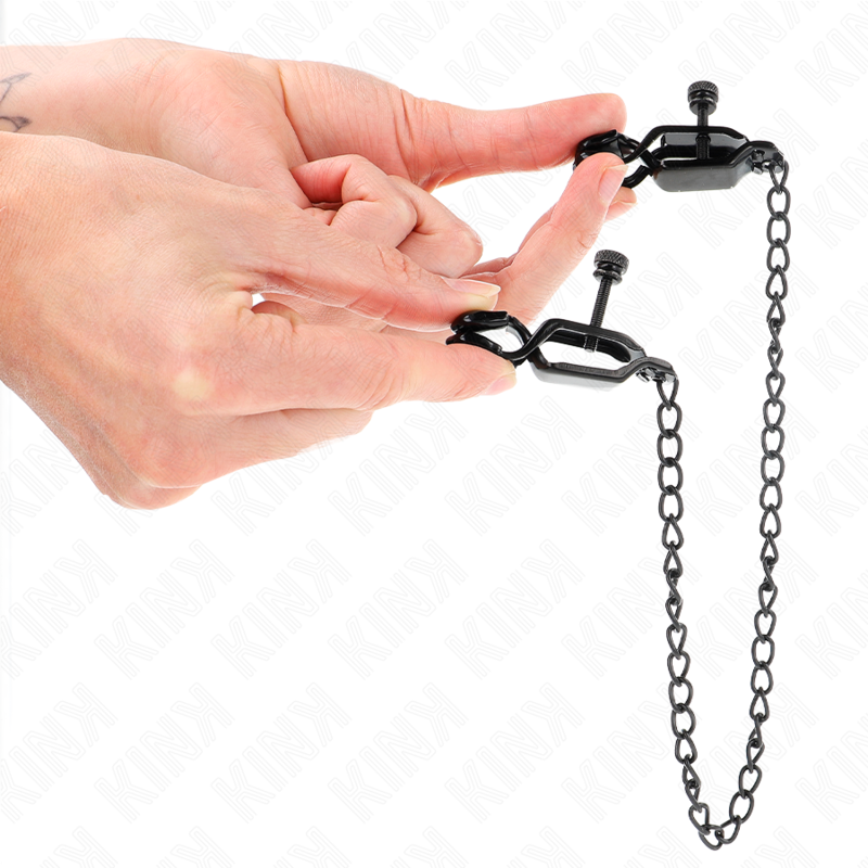 KINK - FLAT CHAIN ​​NIPPLE CLAMPS BLACK 30 CM
