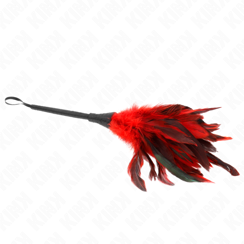 KINK - RED MAIDS HORN-SHAPED TICKLE CHICKEN FEATHERS 36 CM