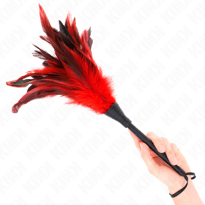 KINK - RED MAIDS HORN-SHAPED TICKLE CHICKEN FEATHERS 36 CM