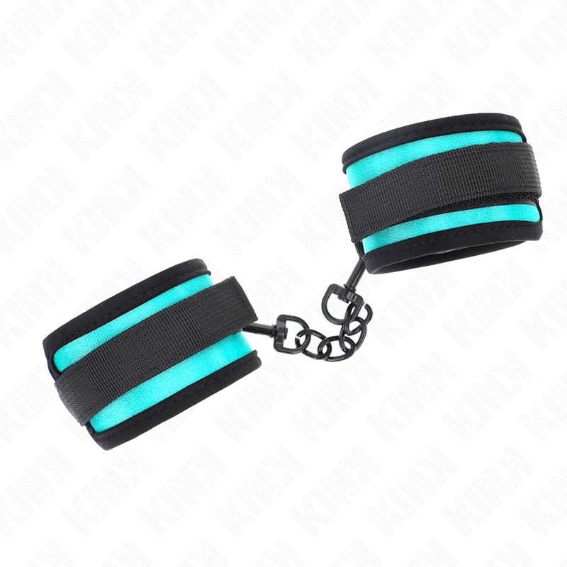 KINK - NYLON HAND RESTRAINTS WITH VELCRO CLOSURE BLACK-BLUE ADJUSTABLE 18-32 CM X 5 CM