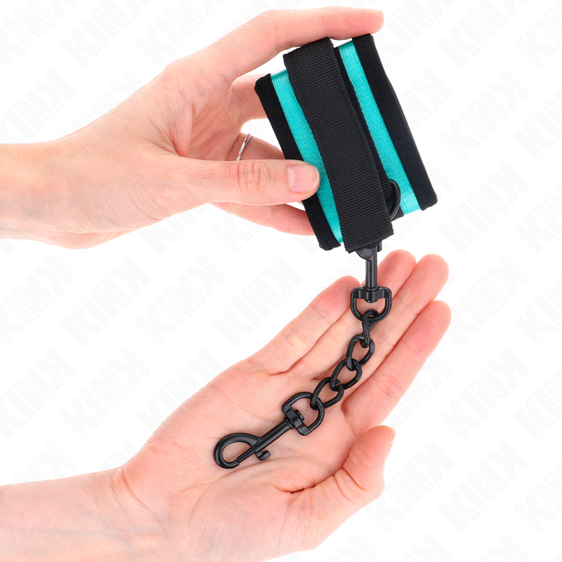 KINK - NYLON HAND RESTRAINTS WITH VELCRO CLOSURE BLACK-BLUE ADJUSTABLE 18-32 CM X 5 CM