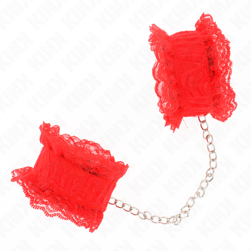 KINK - ELASTIC LACE WRIST RESTRAINTS RED