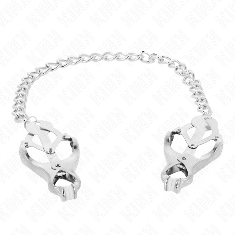 KINK - JAPANESE CLOVER NIPPLE CLIPS WITH CHAIN ​​SILVER 30 CM