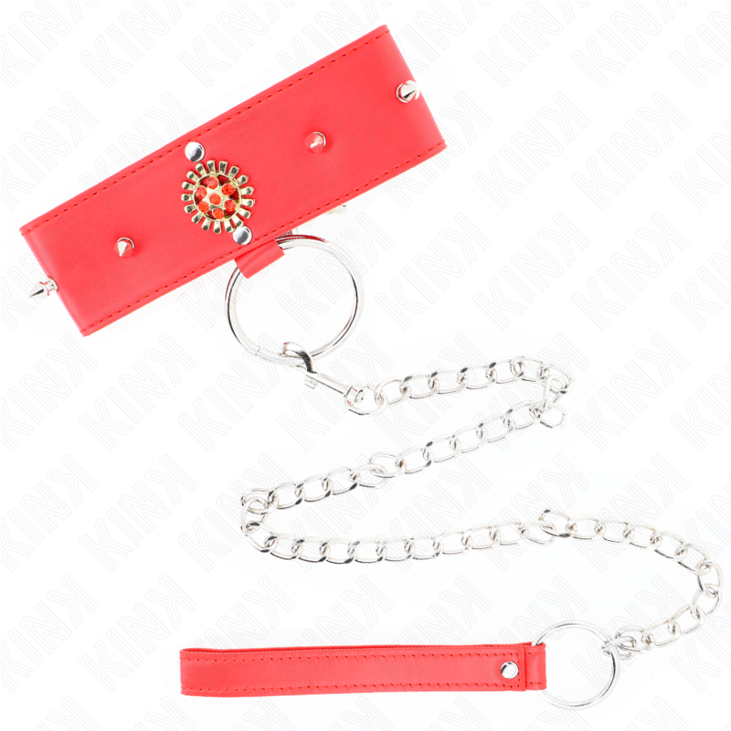 KINK - RED DIAMOND CHAIN ​​WITH 65 CM ADJUSTABLE BELT 35-51 CM X 7 CM