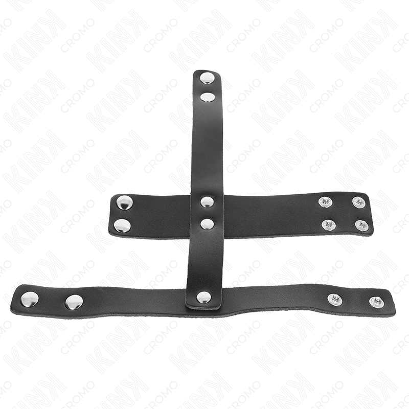 KINK - LEATHER PENIS CAGE RING WITH ADJUSTABLE SQUARE DIVIDE