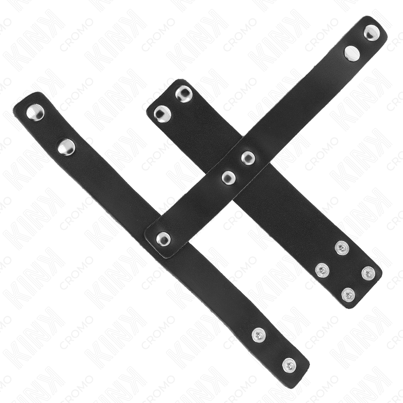 KINK - LEATHER PENIS CAGE RING WITH ADJUSTABLE SQUARE DIVIDE